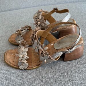 Born Floral metallic Embellished Sandals